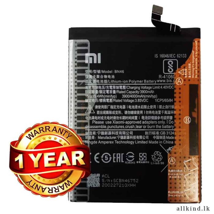 Xiaomi Redmi Mi7-Note 6-Note 8 Battery (BN-46) Battery Compatible With Xiaomi Redmi 7, Redmi Note 8, Redmi Note 8 (2021), Redmi Note 8T BN46 ( M1908C3JH, M1908C3JG, M1908C3JI )