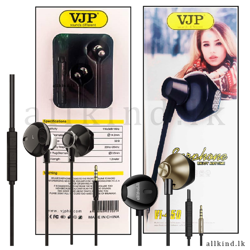 VJP VI-450 Wired Super Bass & Sound headset, Earphone For All Mobile 3.5mm Sport headset with mic