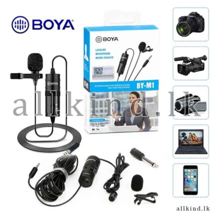 BOYA BY-M1 Omni Directional Lavalier Microphone ( Boya by M1 professional collar microphone Lavalier 3.5mm Audio Video Record Lapel Mic for- Android Smartphone PC )