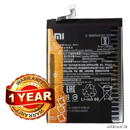 Xiomi Redmi Note 9 - Redmi 10X 4G Redmi 9 Battery ( BN54 ) BN-54 Battery