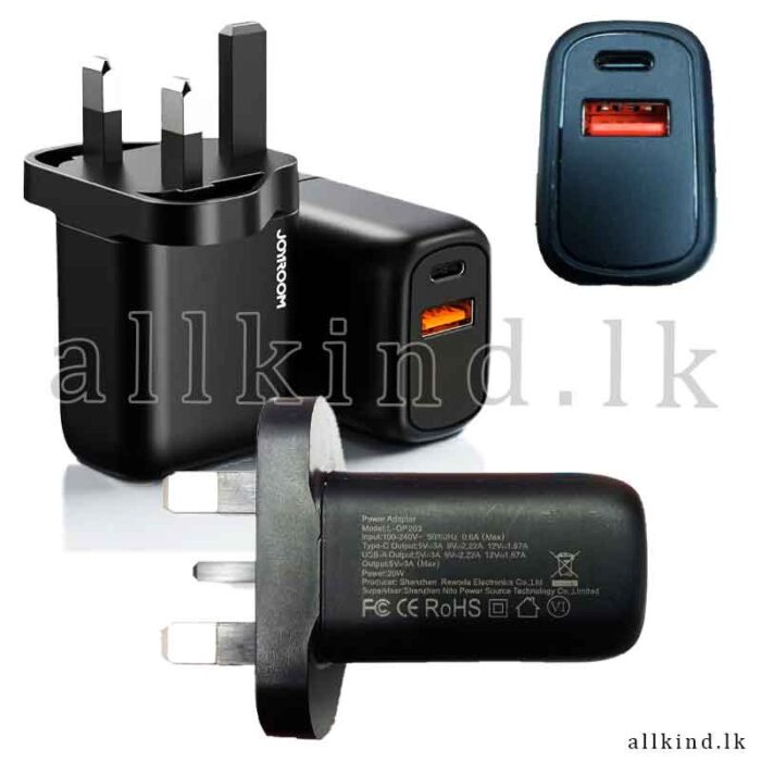 Joyroom 20W Dual Port PD+QC3.0 Fast Wall Charger ( One Year Warranty )