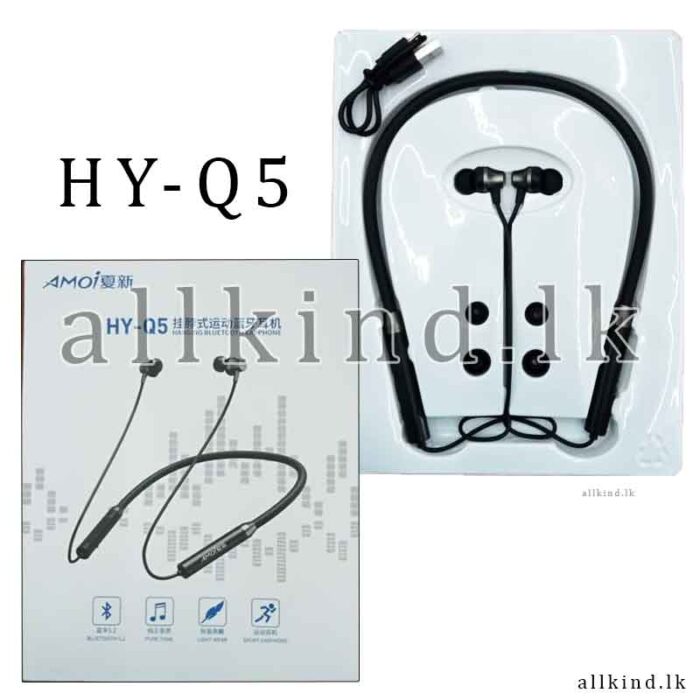 Bluetooth Wireless Sports Handsfree Stereo Amoi HY Q5 - Hanging Blutooth Earphone - With Warranty